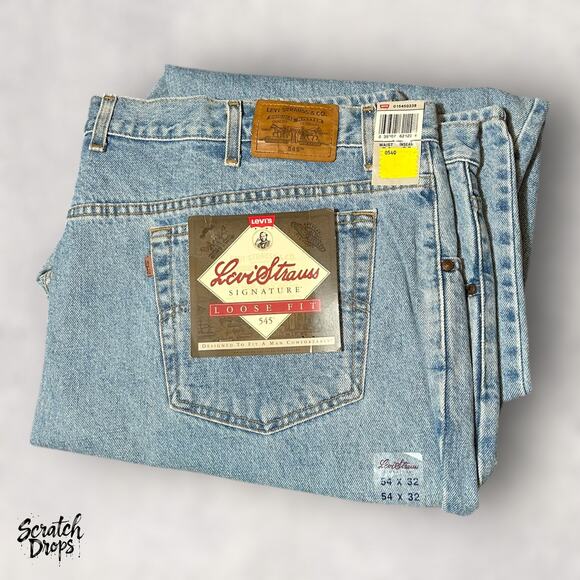 Vintage Levi's Strauss Signature 545 Men's Jeans NWT Deadstock W54 L32 Loose Fit - Picture 1 of 8